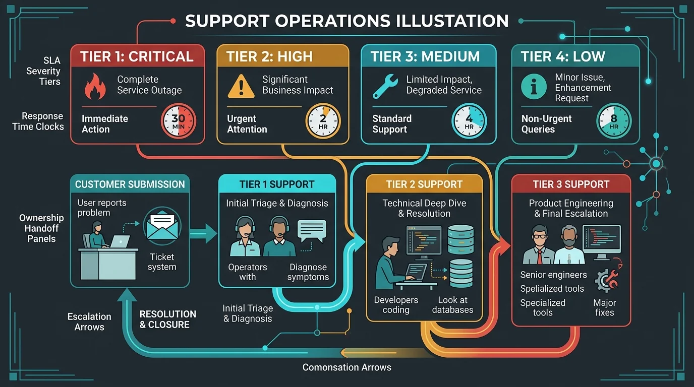 Software Support SLAs: Response Times, Escalation Paths, and Ownership